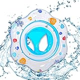 MIRFURT Baby Schwimmring, Baby Schwimmen Ring mit Sicherheit und weichem PVC-Sitz, Baby Schwimmhilfe Säuglingstraining für Alter 6-36 Monate, Schwimmringe geeignet für Babyschwimmen oder -Baden(Blau)