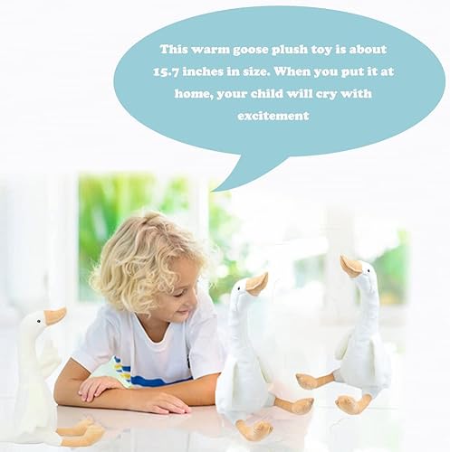 Miniatura 2 de CHELEI2019 3 piezas de animales de peluche de cisne de 15.7 pulgadas, ganso de peluche blanco, regalo para niños