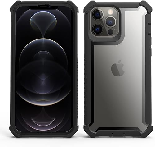 Miniatura 5 de Funda compatible con Apple iPhone 11 Pro Max, [transparente y negro] a prueba de golpes, resistente, funda protectora para teléfono, funda rígida