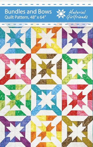 Material Girlfriends Bundles and Bows Pattern, Simple Exciting Fun Pattern, 10' Squares, Optional Border, Multiple Layout Options, Layer Cake Friendly