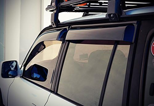 WellVisors Window Visors Wind Deflectors Compatible with Toyota Land Cruiser 1991-1997 Lexus LX450 1996-1997 with Black Trim Rain Guards 3-847TY018