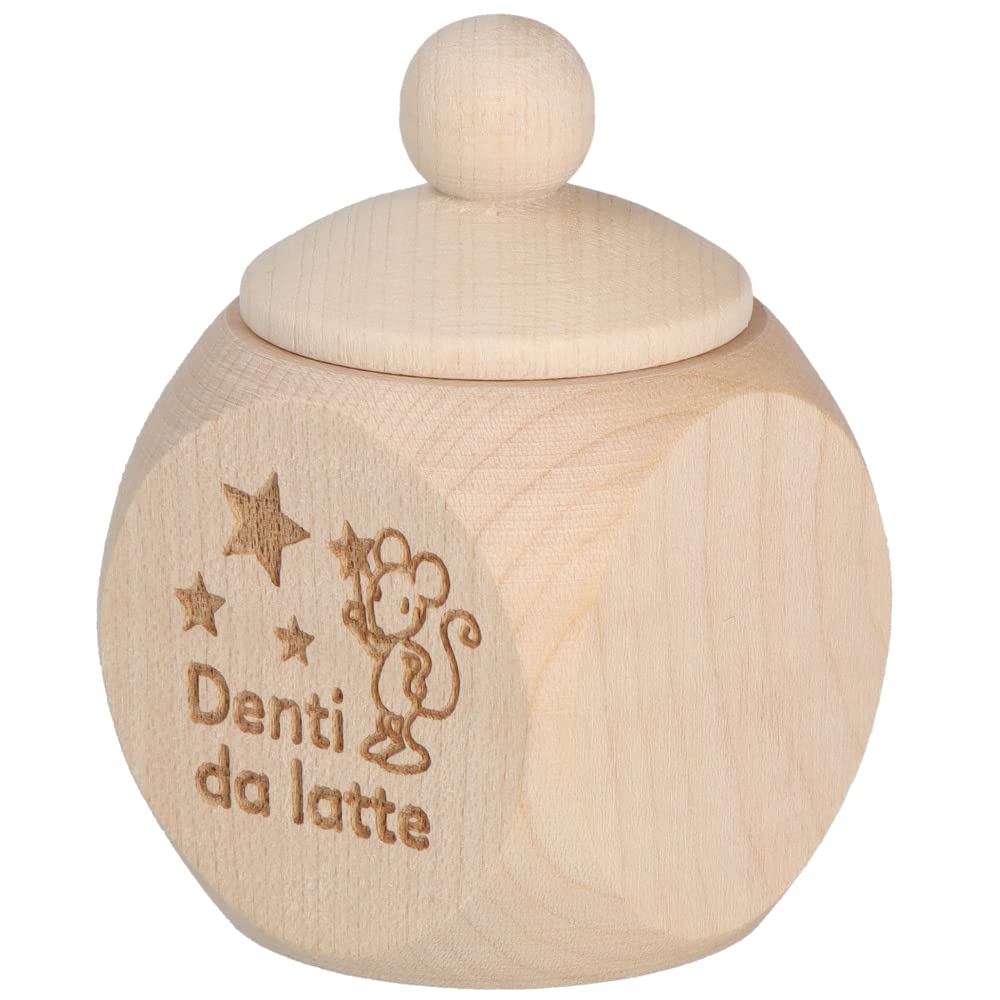 Fata Dei Denti Scatola Denti Da Latte Spruchreif - Legno Naturale Con Incisione Regalo Fatina Dei Denti Spruchreif