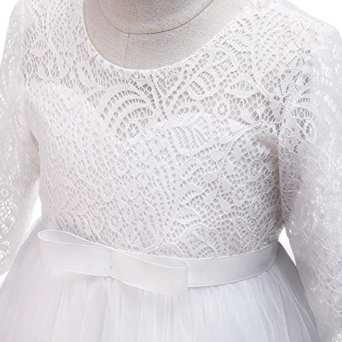 MYRISAM Flower Girls 3/4 Sleeve Wedding Tulle Lace Dress First Communion Birthday Christening Pageant Party Ball Gown4