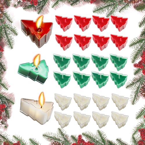 Dellyy Weihnachts Duftkerzen Set - 24 Stück Teelichter in...