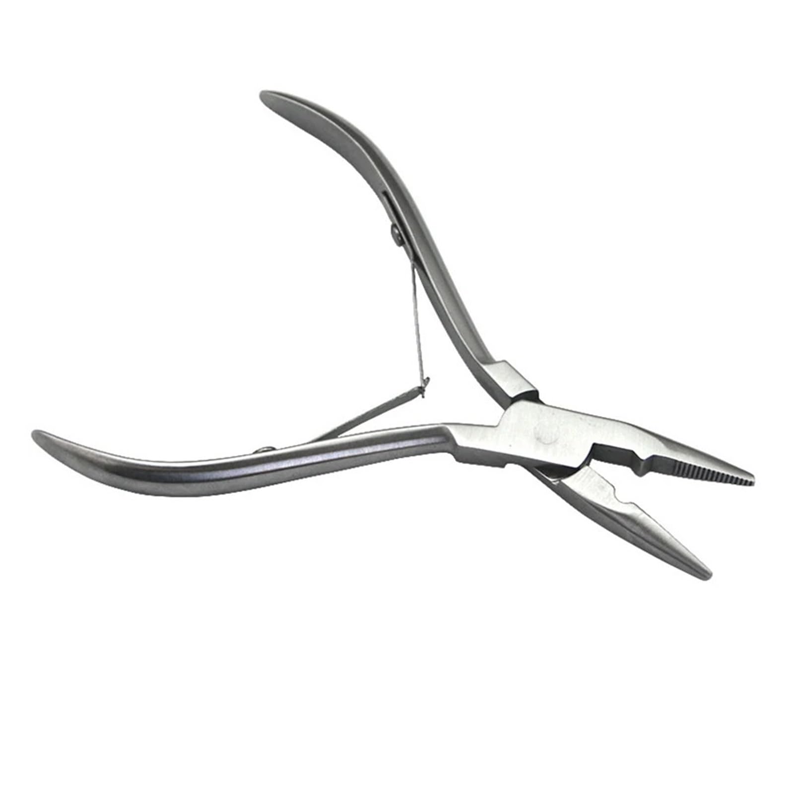 Mzsklw Silver Hair Extension Pliers 1 Pc 5 Inch Stainless Steel Clamp Hair Extension Plier With Hole Keratin Extensions Ring Removal Tools(Silver)