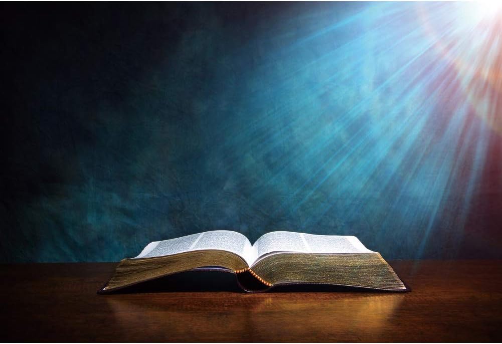 Yeele 12x8ft Holy Bible Backdrop Open Bible Holy Light Easter Resurrection of Jesus Photography Background for Baptism Party Decoration Christian Church Event Supplies Photo Shoot Props Vinyl