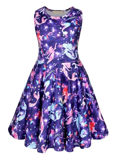 Eledobby Princess Dress for Girls Sleeveless Tank Dresses Summer Casual A-Line Swing Sundress Beach Princess Outfit