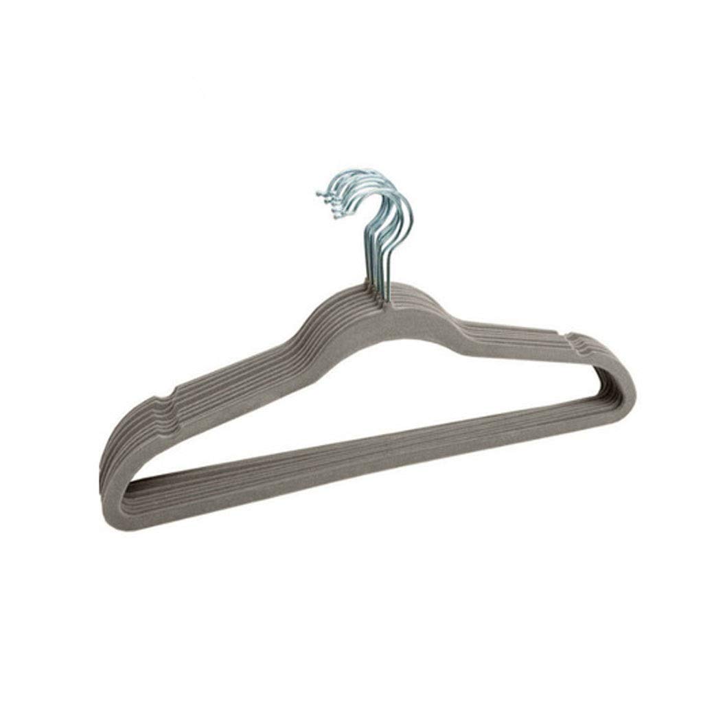 MOBYGKFY Non Slip Velvet Hangers for Clothes Drying Rack Multifunction Plastic Towel Display Hanger Closet Belt Scarf Windproof Hanger(Argento,20)