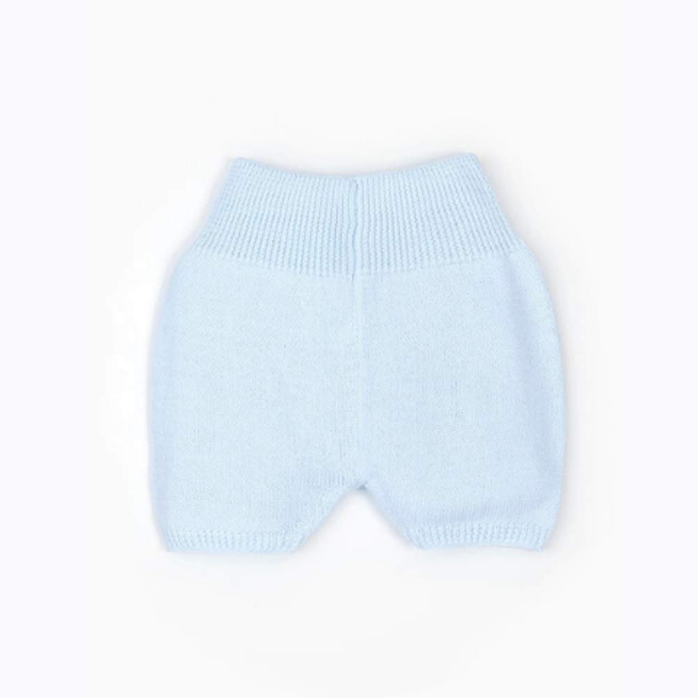 Minutus Primera Puesta Bebé Aire con Polaina Corta + Gorro Bebé + Patucos Bebé, 100% Algodón (Azul Celeste, 0-1 mes)