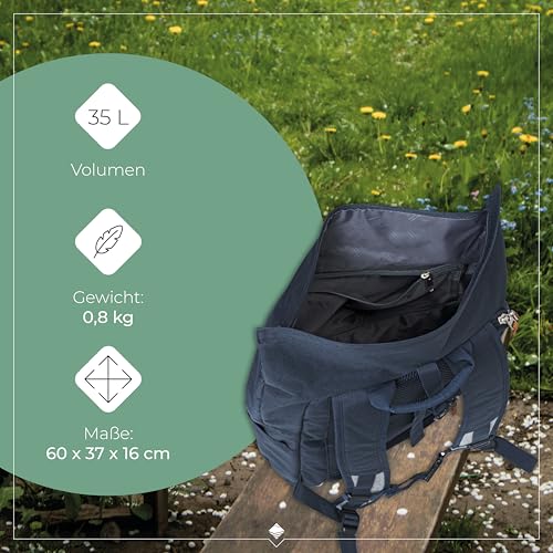 travelite Handgepäck Rucksack, Laptop Rucksack 15,6 Zoll, BASICS, Reiserucksack Rolltop Funktion, 60 cm, 35 Liter