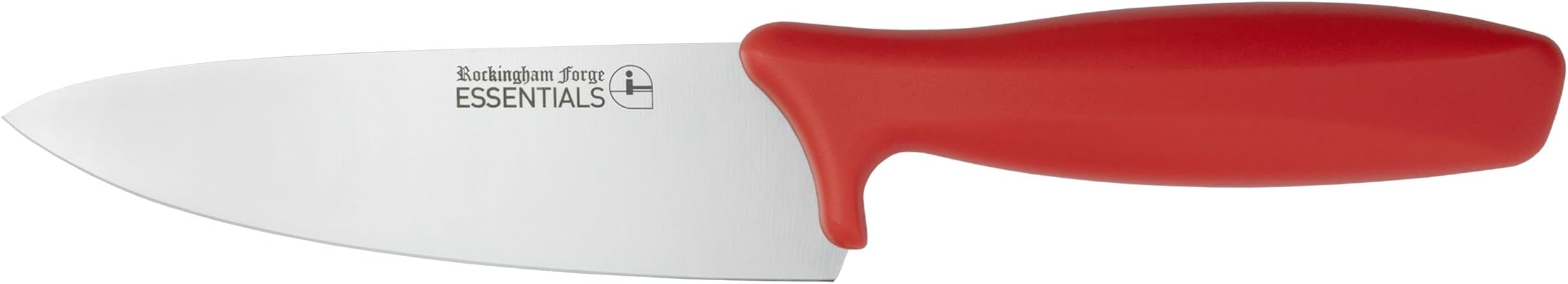 Essentials Red Handle Chef’s Knife 15cm for Raw Meat - Coloured Knives for Food Hygiene, Allergen and Intolerance Food Preparation - Colour Coded Stainless Steel Kitchen Knives