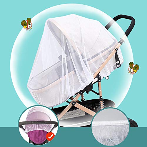 Mosquito Net For Stroller - 2 Pack Durable Baby Stroller Mosquito Net - Perfect Bug Net For Strollers, Bassinets, Cradles, Playards, Pack N Plays And Portable Mini Crib (White) … #TOP3