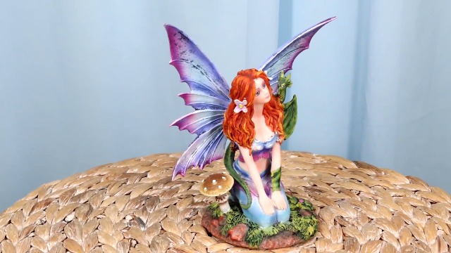 Amazon.com: Ebros Gift Purple Butterfly Winged Red Hair Fairy with