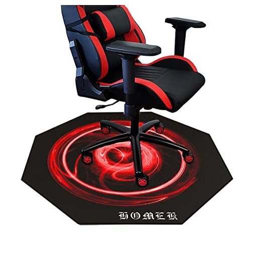 Homek Chair Mat for Hardwood Floor - 47" X 47" Office Computer Chair Mat for Hard Floor Red