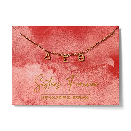 Sorority Shop Delta Sigma Theta Necklace — DST Name Necklace, 18K Gold Plated Sorority Gifts Necklace, Long-Lasting Delta Sigma Theta Gifts for Women2