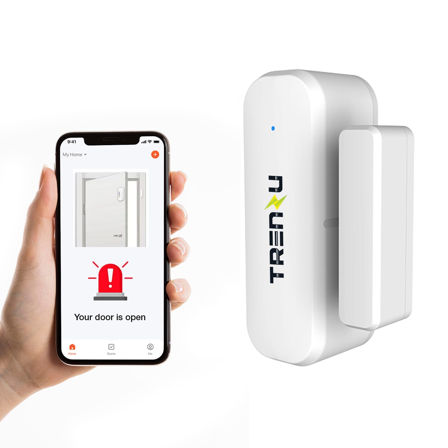 Trenzu WiFi Smart Door Sensor | Wireless Magnetic Door & Window Security System for Home & Office | Real-Time Phone App Alerts, Instant Open/Close Notification (Pack of 1)-image-48