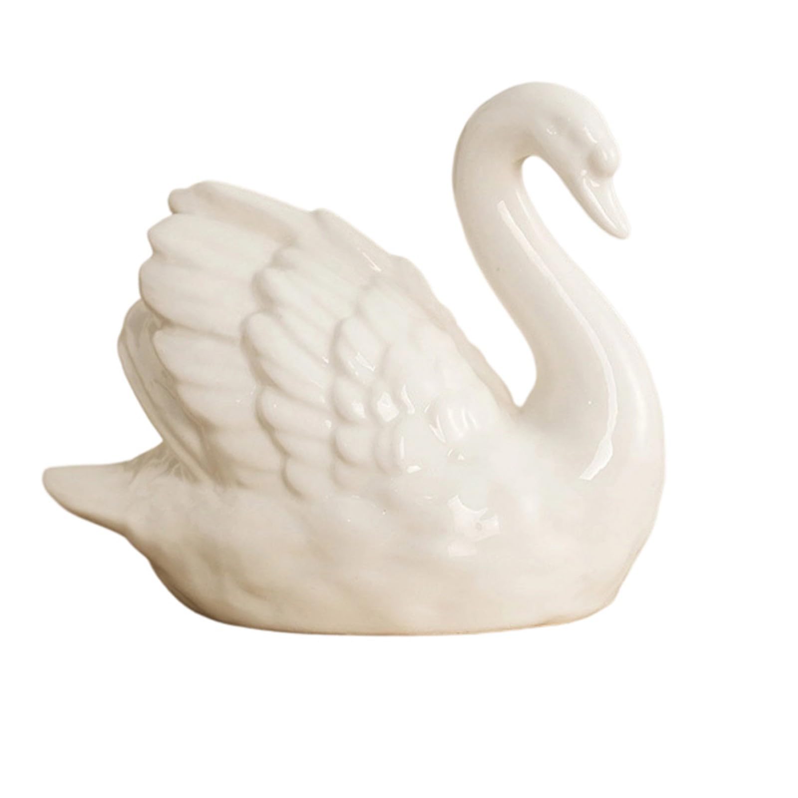 Poystng White Porcelain Ducks Statue Decorative Toilet Bolt Cover for Living Room Bathroom Decors and Anniversary Present Toilet Bolt Cover Cap
