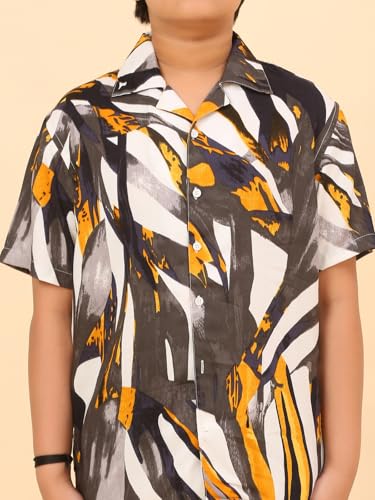 Image of Ninos Dreams Boys Cotton Rayon Halfsleeves Coord Set with Shirt & Shorts /Boys Vacation wear /boys co ord set /Boys Tropical print Shirt & Shorts set /Boys Clothing Set