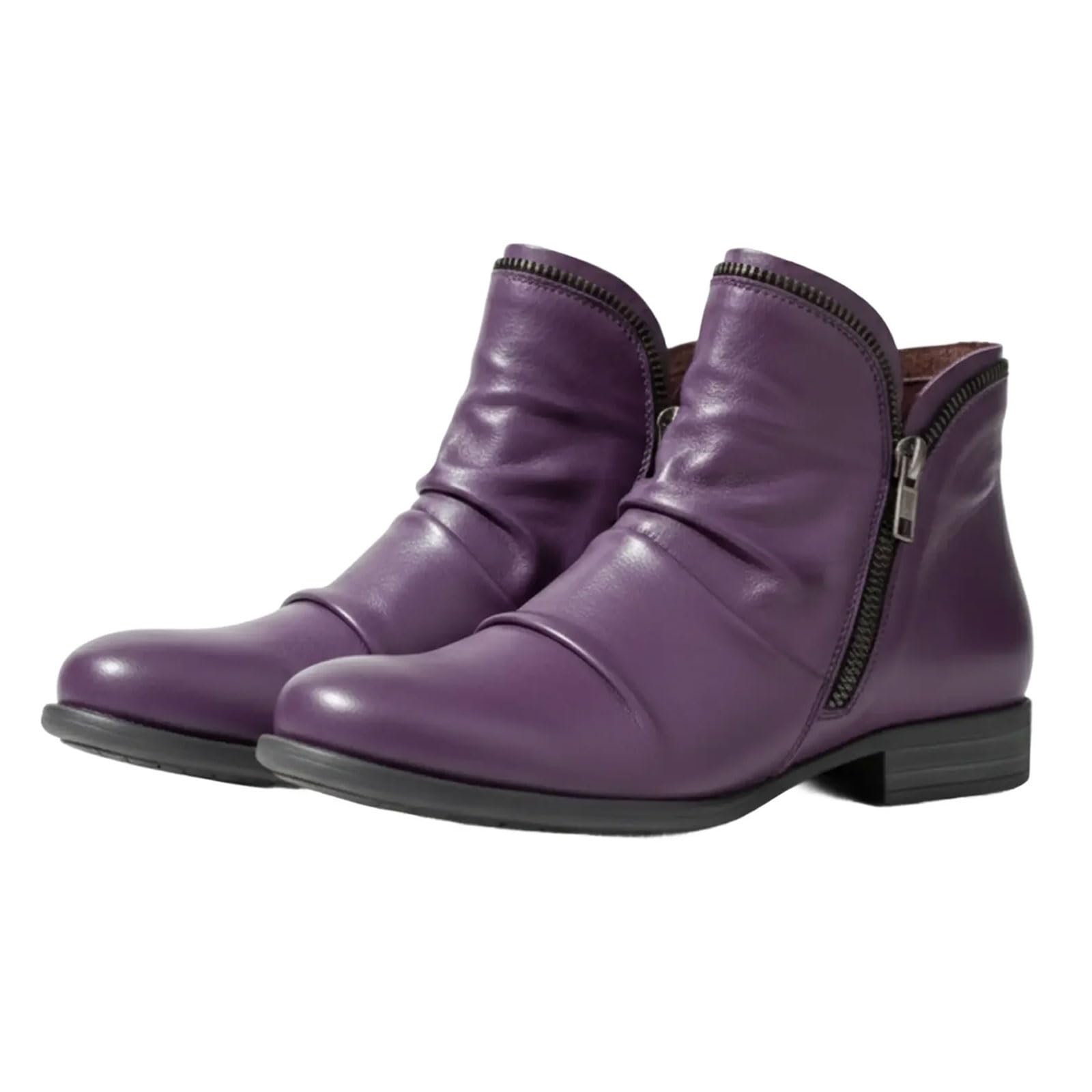 Orthopedic Boots for Women - Wide Fit Leather Orthopedic Shoes with Gel-Filled Sole 4cm Heel