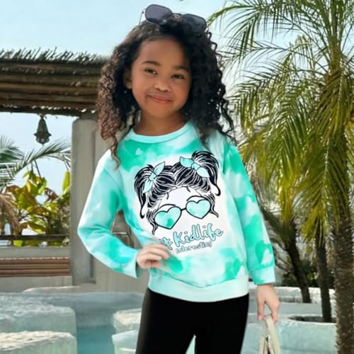 Image of OLMRJKD Kids Toddler Girls Clothes Figure Graphic Drop Shoulder Top Pullover Spotted Print Pants Fall Winter Outfit Set