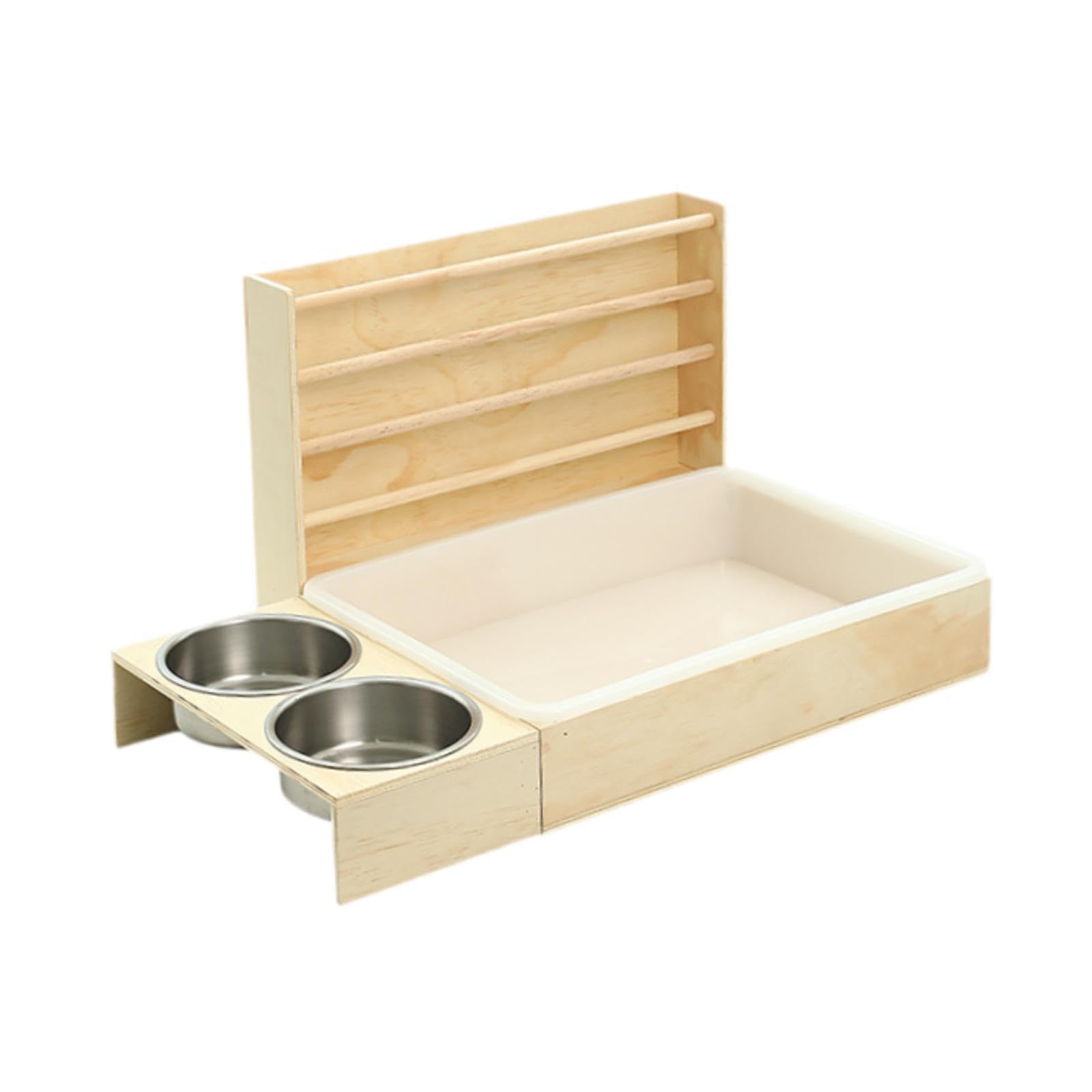 LOVIVER Mangeoire à Foin en Bois pour Lapin, bac à litière, Jouet d'enrichissement, Distributeur de friandises, mangeoire pour Lapin, Toilettes, Porte-Foin