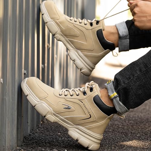 Image of WOWSTICK Lightweight Work Safety Shoes Steel Toe Industry Construction Slip Resistant Sneakers