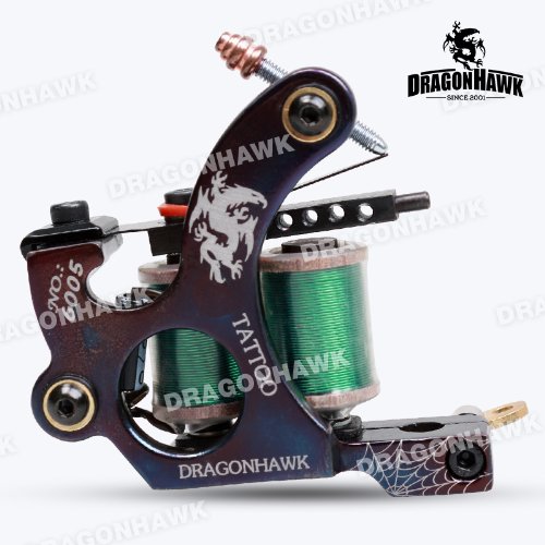 DDragonhawk Tattoo Machine Premium Iron 10 Wrap liner With Case