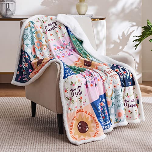 Bedsure Gifts For Mom, Dauhters, Grandma, Wife, Mom Blanket From Daughter, Husband, Son, Gifts For Anniversary Mom Birthday Gifts, Soft Patchwork Throw Blankets For Women 60" × 50" #TOP3