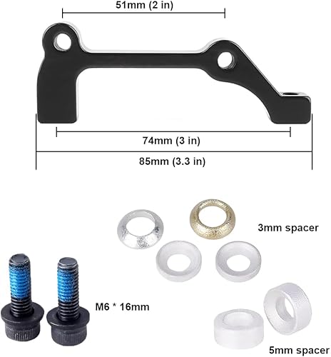 Miniatura 2 de Soporte de montaje de freno de disco para bicicleta, aleación de aluminio, mecanizado CNC, adaptador de montaje de poste de pinza estándar con junta
