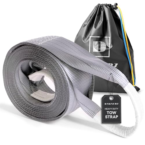 Dawnerz Tow Recovery Rope 20 ft 70000 lbs - Tow Strap 6 m 35 US Tons for Truck Van and RV