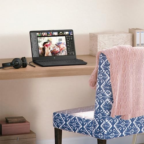 Image of HP Portable Laptop, Student and Business, 14 inch HD Display, Intel Quad-Core N4120, 4GB DDR4 RAM, 64GB eMMC, 1 Year Office 365, Webcam, SD Card Reader, HDMI, Wi-Fi, Windows 11 Home, Black, KKE Mousepad