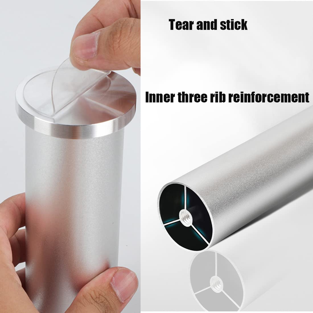 Patas de aluminio ajustables para muebles, paquete de 4 patas de 30 cm, para mesa central y armario, no requiere perforación, patas de soporte de metal para muebles de baño y hogar, acabado plateado