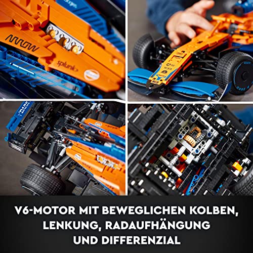 LEGO 42141 Technic McLaren Formel 1 Rennwagen, Rennauto Modellbausatz, 2022 Modellauto-Set für Erwachsene – Bild 5