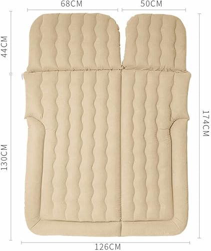 Miniatura 4 de Xuthusman Inflatable Bed Mattress Car Truck SUV Back Seat Inflatable Sleeping Beds Cushion W/Air Pump Pillow Set (Beige)