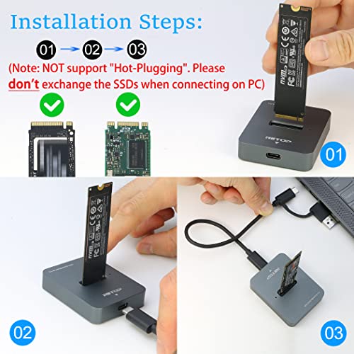RIITOP Dock USB-C para M.2 NVMe y SATA SSD miniatura 4
