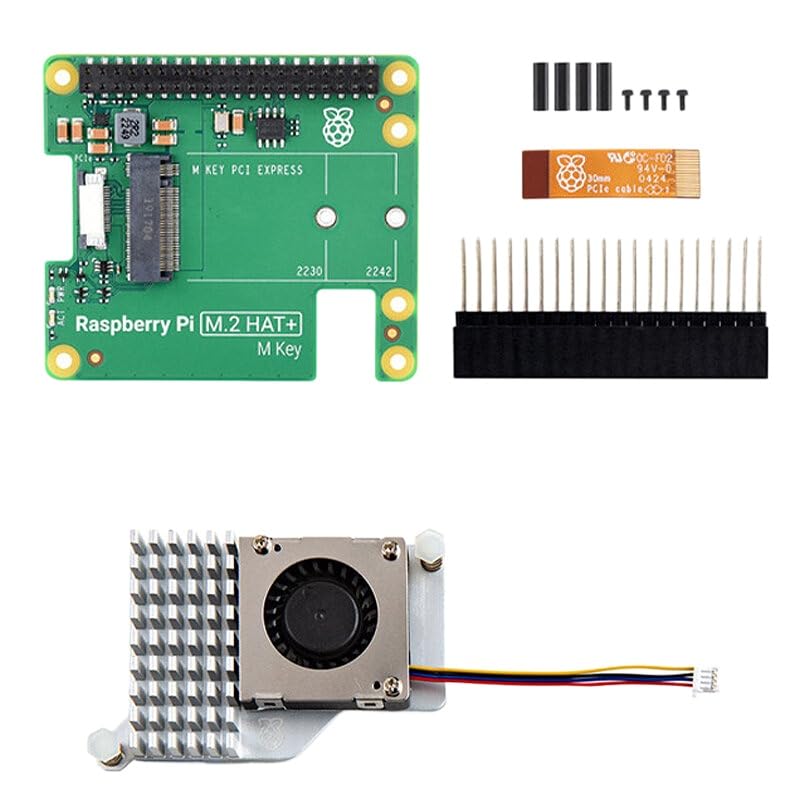 VIDOO Adapter PCIe na M.2 HAT Rozszerzenie Wysokiej Prędkości Obsługa Protokołu M.2 SSD z Kablem 16P-Płyta + Radiator