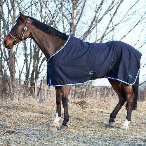 Image of Horze Glasgow Summer Cooler Secure Fit Horse Blanket - Dark Blue - 66 in