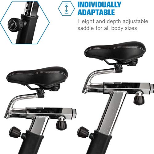 Image of Exercise Bicycle Height and Depth Adjustable Maximum 330lb for Gym Home Cardio Workout Machine Training (Black)