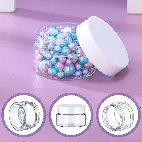 SATINIOR 500 Pcs Plastic Jars Bulk Empty Cosmetic Container Jars with Lids Leak Proof Round Clear Makeup Sample Containers for Creams Lotions Eye Shadow Makeup Products(White Lids,1 oz)4
