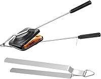 Vista 2 de Tostadora de sándwich cuadrada de aluminio con revestimiento antiadherente, sándwich de parrilla con pinza de acero inoxidable (2 piezas)