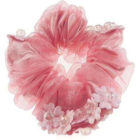 Glamour Girlz Floral Hair Tie in Dusky Pink Cover