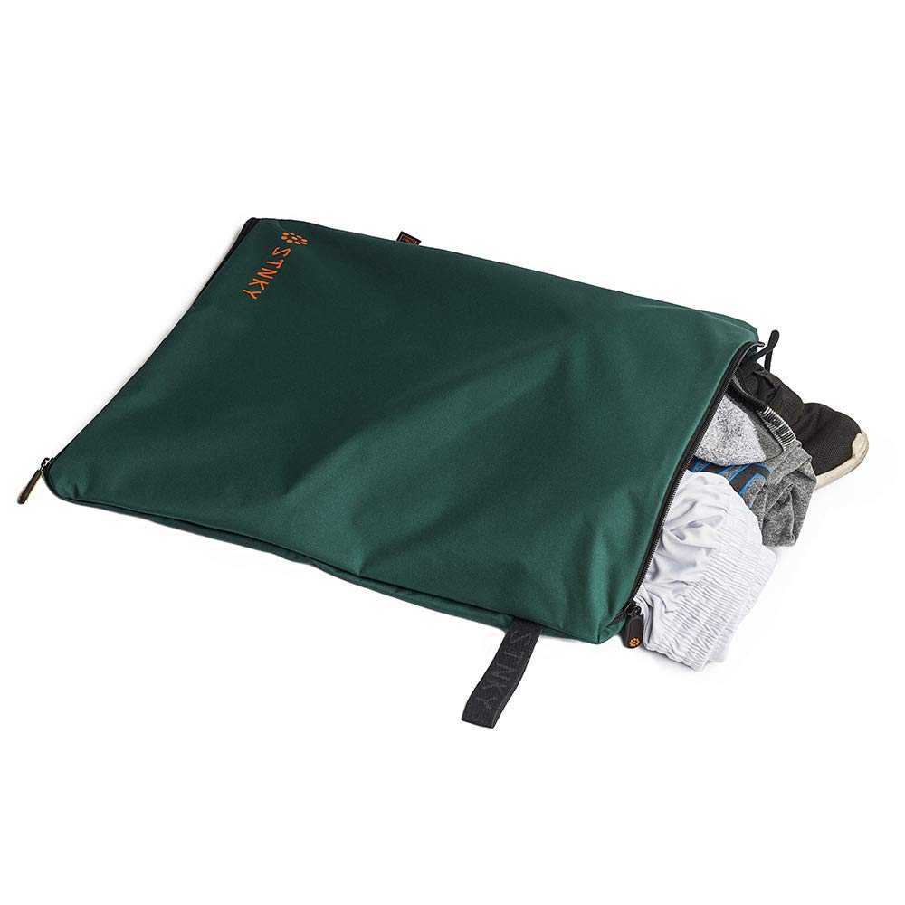STNKY Bag Pro - Sacchi portabiancheria con zip, manici e borsa interna in rete per viaggi, yoga, sanità, palestra, lavanderia (standard, verde foresta)