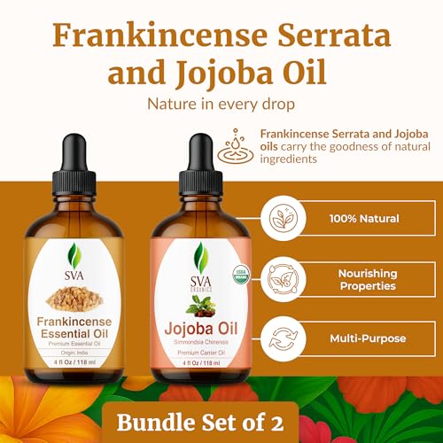 Aceite esencial de Frankincense Serrata y aceite portador de jojoba 4oz combo miniatura 2