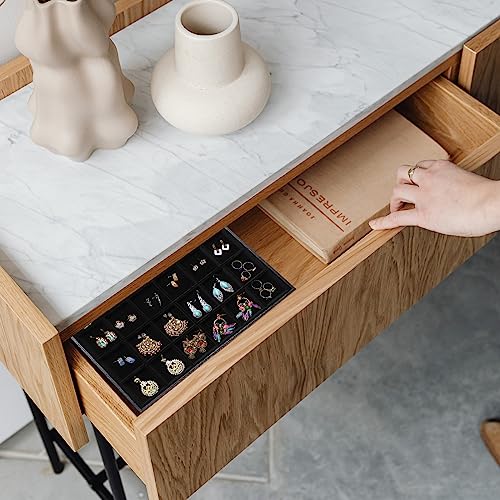 Image of Wudygirl Jewelry Organizer Tray for Drawer 24 Grid Earring Holder Organizer Removable Dividers for Ring Earring Bracelet(24 Grid)