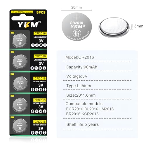 Batería CR2016 3V Litio Pack x10 YKM para Reloj y Control miniatura 2