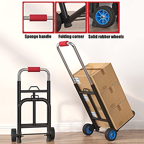 Carretilla plegable con ruedas de goma 60kg capacidad miniatura 4