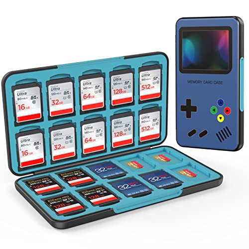 HEIYING Memory Card Case for SD/TF Cards,Portable SD Card Holder Storage Case Compatible with 20 SDXC SDHC and 20 TF Cards Slots