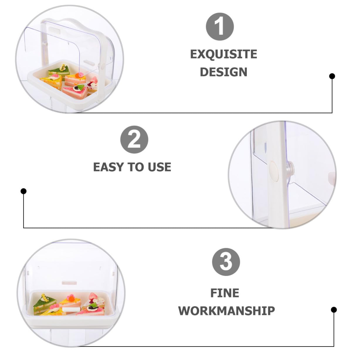 BRIGHTFUFU 1Pc Portable Cake Tasting Stand with Double Opening Design Food Grade Clamshell Carrier for Cakes Fruits and Snacks for Parties and Picnics