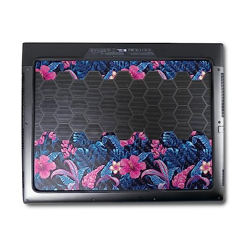 Image of MightySkins Carbon Fiber Skin Compatible with Alienware M18 R1 (2023) Full Wrap Kit - Contrast Hibiscus | Protective, Durable Textured Carbon Fiber Finish | Easy to Apply | Made in The USA