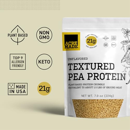 Puris Acremade Textured Pea Protein, Unflavored Meatless Crumbles, Soy Free, Shelf-Stable, Gluten Free, 21G Of Protein, Plant-Based Vegan Meat Substitute Made From Peas thumb #2